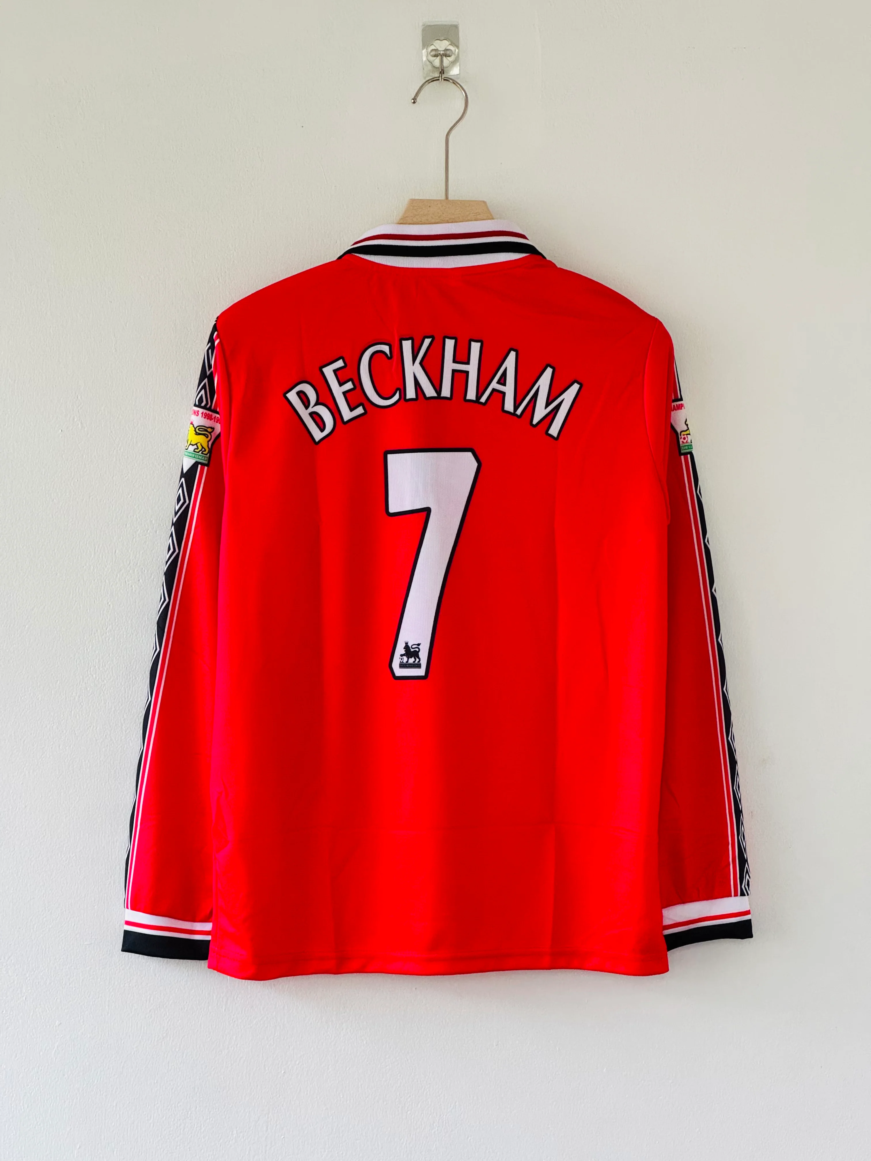 1998-99 Manchester United Home Jersey – David Beckham Full sleeve Edition - Image 3
