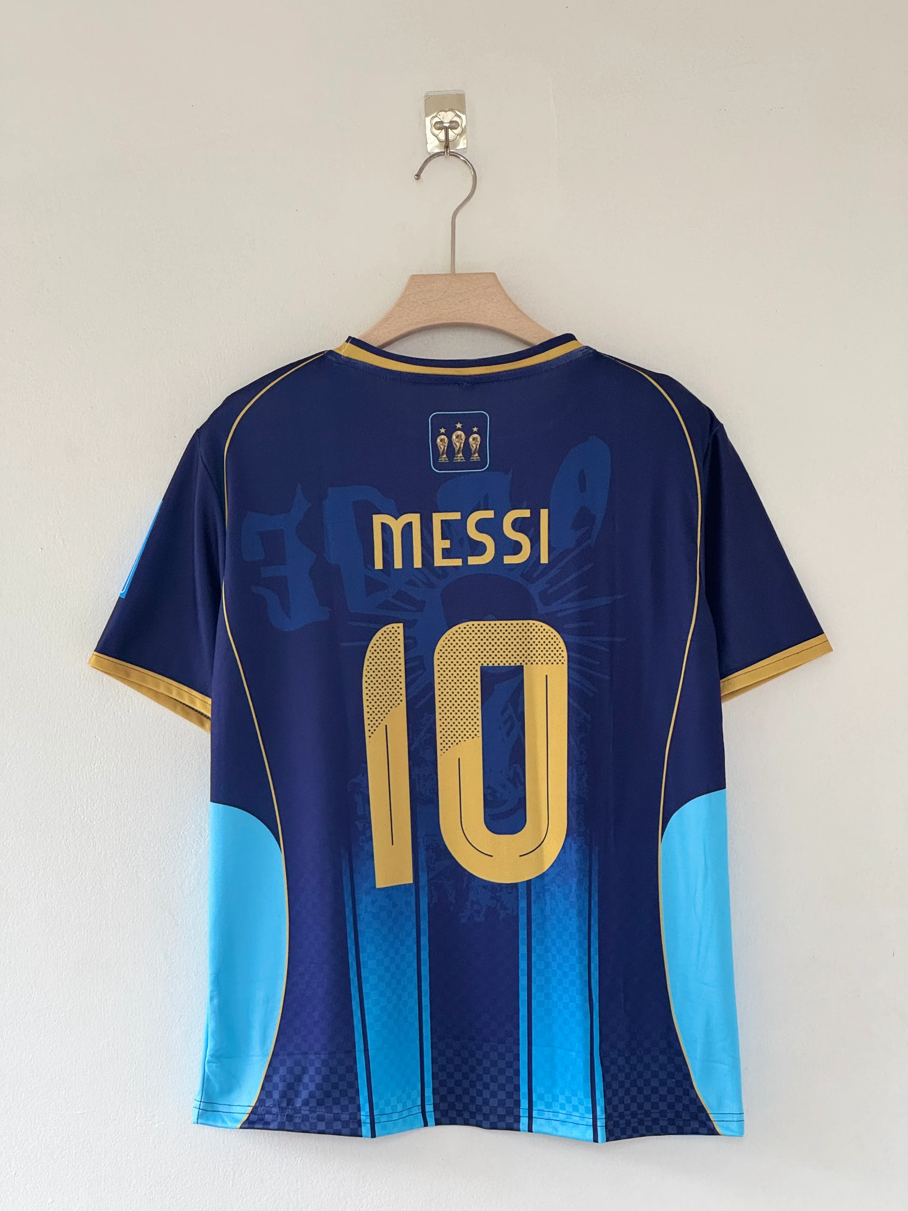 Champions Edition — Argentina Away Jersey (Navy Blue with Gold Accents) embroidery - Image 3